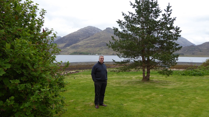 Steve outside the Ratagan Hostel. Photo by Mike Goodyer